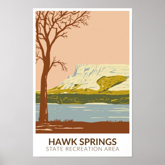 Hawk Springs Staat Recreation Area Wyoming Vintag Poster (Vorne)
