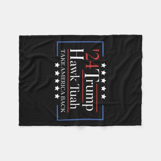 Hawk Tuah Funny holen Amerika zurück Fleecedecke (Vorderseite (Horizontal))