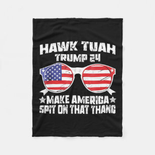 Hawk Tuah Funny Viral Spaß Meme Video Girl 24 Tua Fleecedecke