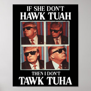 Hawk Tush 2024 Hawk Tuah Trump Embarring Flughafen Poster