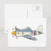 Hawker Fury Karikatur Postkarte (Vorne/Hinten)