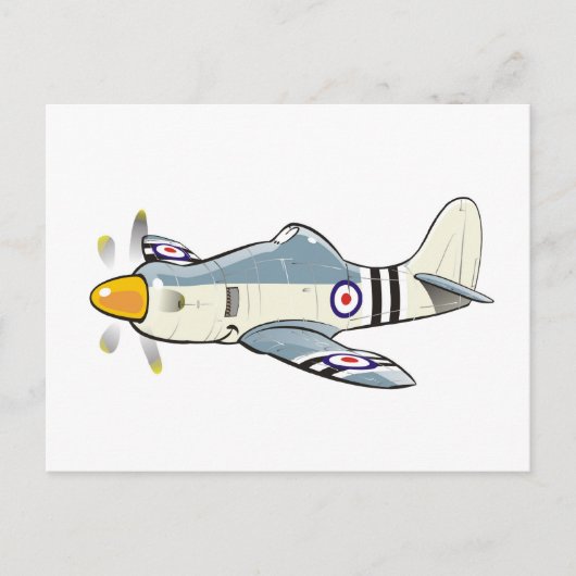 Hawker Fury Karikatur Postkarte (Vorderseite)