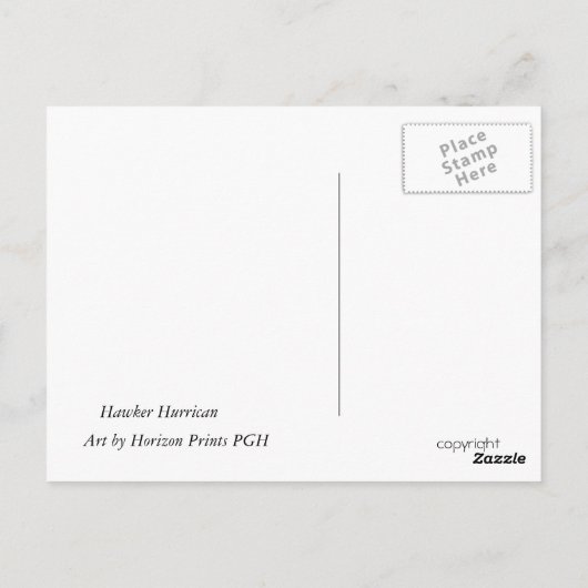 Hawker Hurrican Postkarte (Rückseite)