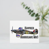 Hawker Hurricane Mk1 Postkarte (Stehend Vorderseite)