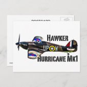 Hawker Hurricane Mk1 Postkarte (Vorne/Hinten)