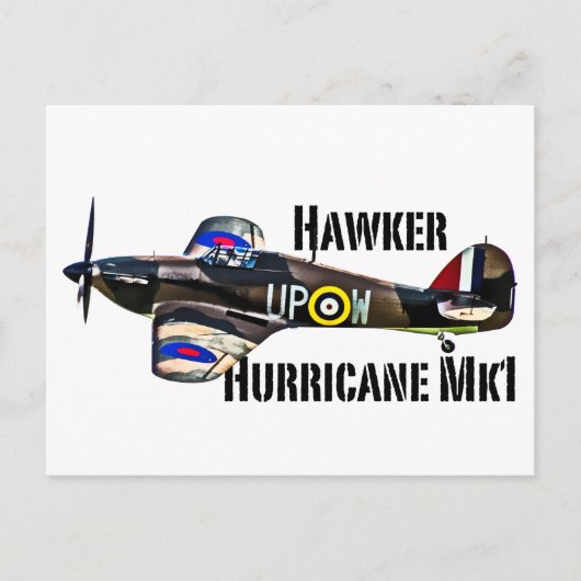 Hawker Hurricane Mk1 Postkarte (Vorderseite)