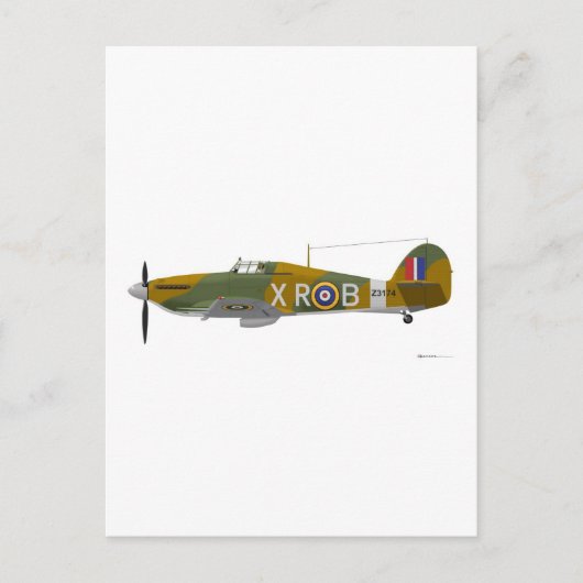 Hawker Hurricane Postkarte (Vorderseite)