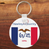 Hawkeyes Iowa Patriotic Flag Button Schlüsselanhänger (Vorderseite)