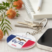 Hawkeyes Iowa w/initiale Flag Schlüsselanhänger (Vorderseite rechts)