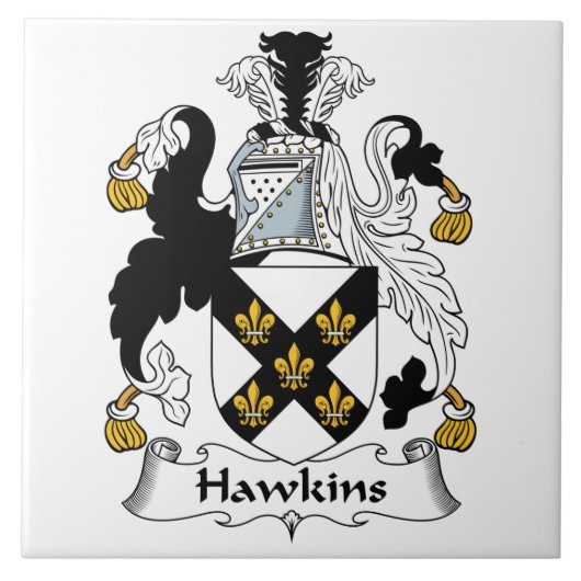 Hawkins Familienwappen Fliese (Vorderseite)