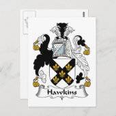 Hawkins Familienwappen Postkarte (Vorne/Hinten)