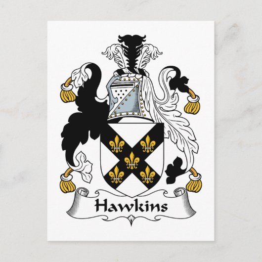 Hawkins Familienwappen Postkarte (Vorderseite)