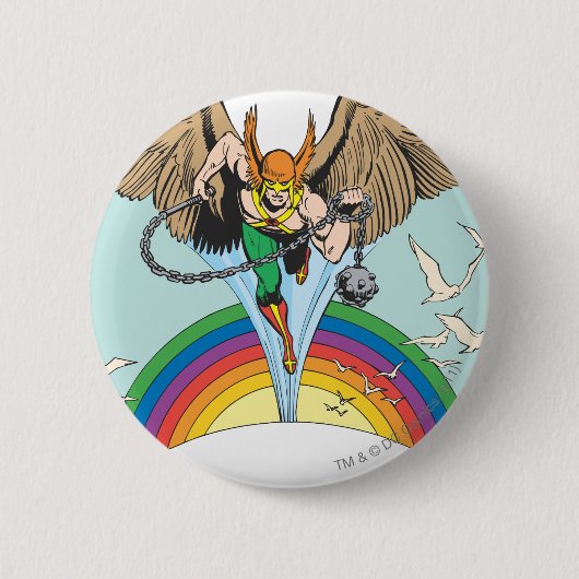 Hawkman Fliegen Thru Sky Button (Vorderseite)