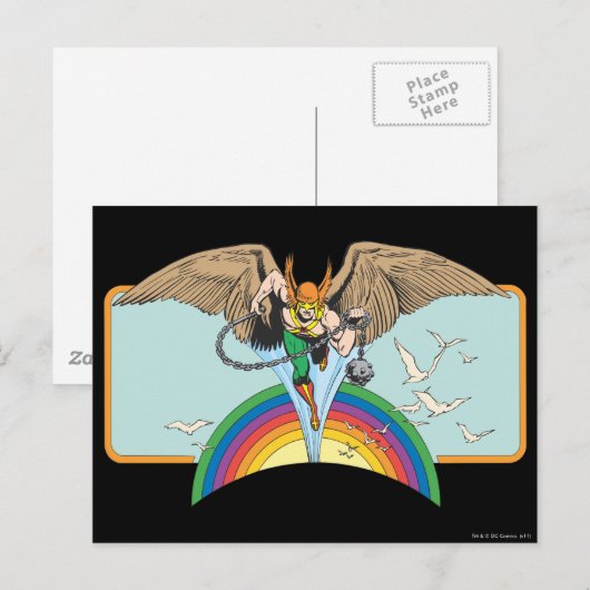 Hawkman Flies Thru Sky Postkarte (Vorne/Hinten)