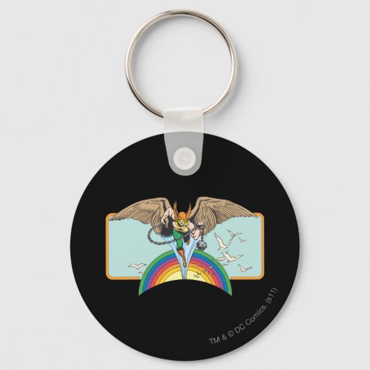 Hawkman Flies Thru Sky Schlüsselanhänger (Vorderseite)