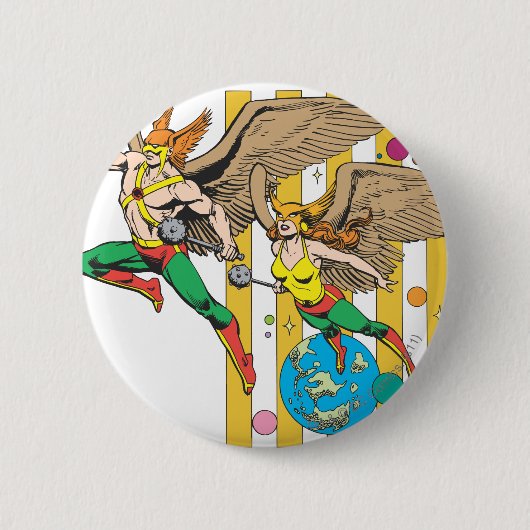 Hawkman & Hawkfrau Button (Vorderseite)
