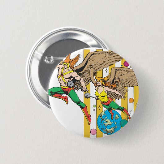 Hawkman & Hawkfrau Button (Vorne & Hinten)