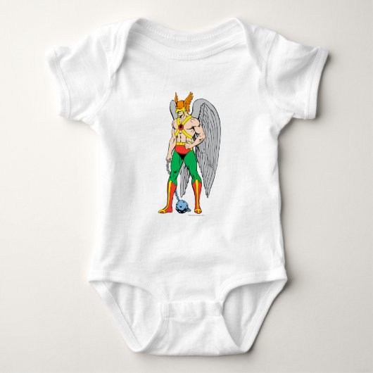 Hawkman Stehende Pose Baby Strampler (Vorderseite)