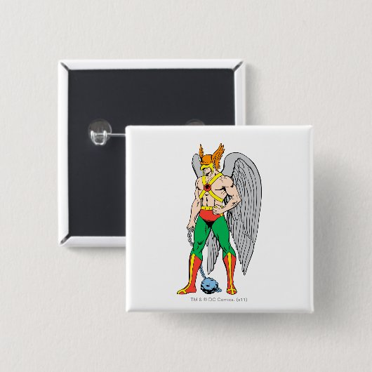 Hawkman Stehende Pose Button (Vorne & Hinten)