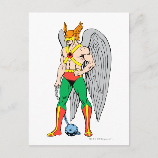 Hawkman Stehende Pose Postkarte (Vorderseite)