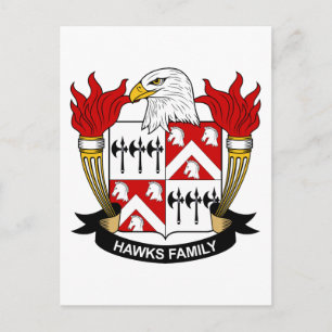 Hawks Familienwappen Postkarte