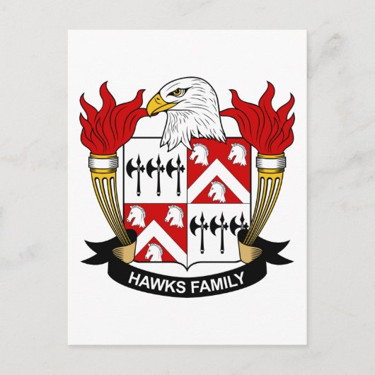 Hawks Familienwappen Postkarte (Vorderseite)
