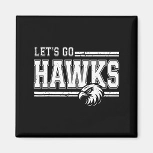 Hawks-High-School-Sportfan-Teamgeist Vintage Magnet