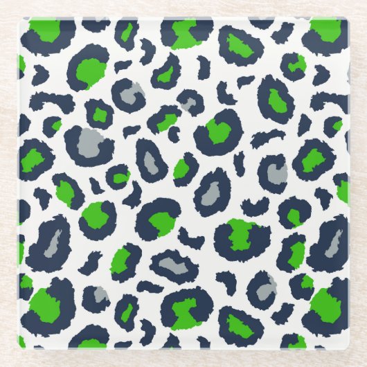 Hawks Inspiriert Leopard Print Glass Untersetzer (Vorderseite)