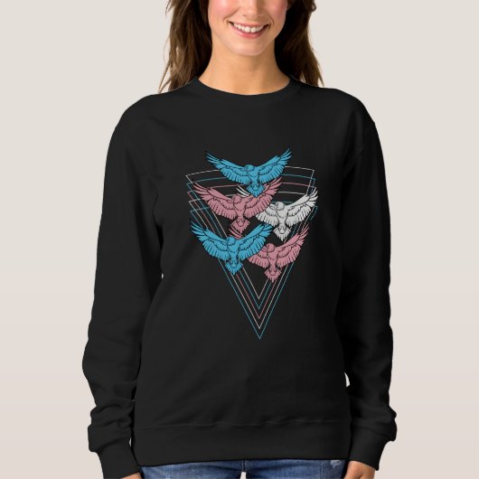 Hawks LGBTQ Strong Transgender Pride Flag Trans Ha Sweatshirt (Vorderseite)