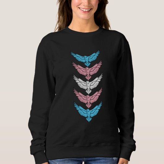 Hawks LGBTQ Strong Transgender Pride Flag Trans Ha Sweatshirt (Vorderseite)