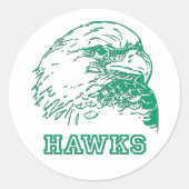 Hawks Logo Runder Aufkleber (Vorderseite)