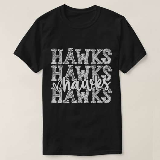Hawks School Spirit Wear Game Day Sport Fan T-Shirt (Design vorne)