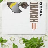 HAWKS - Vögel, Schulsportteam Mascot Geschirrtuch (Gefaltet)