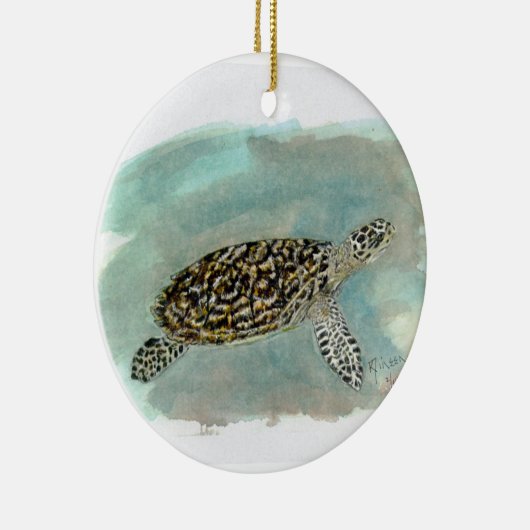 Hawksbill Meeresschildkröteverzierung Keramikornament (Rechts)