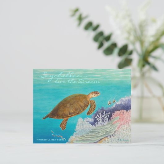 Hawksbill Sea Turtle Postkarte (Stehend Vorderseite)