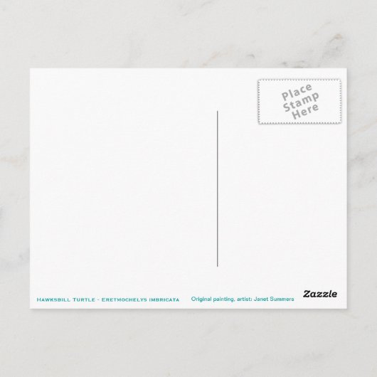 Hawksbill Sea Turtle Postkarte (Rückseite)