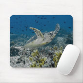 Hawksbill Sea Turtle Swimming Mousepad (Mit Mouse)