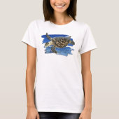 Hawksbill Seeschildkröte im Lebensraum-T - Shirt (Vorderseite)