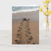 Hawksbill Turtle Trek Note card Karte (Gelbe Blume)