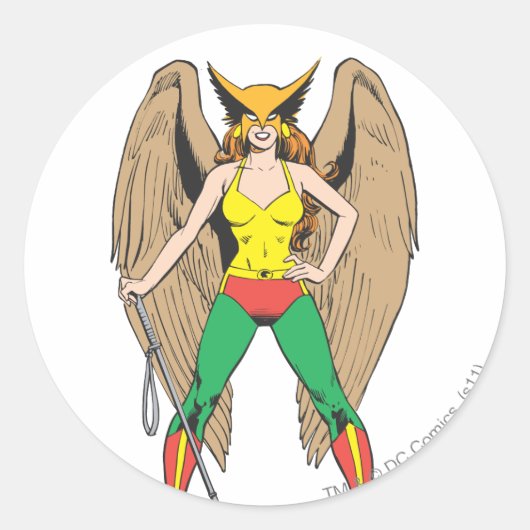 Hawkwoman Runder Aufkleber (Vorderseite)