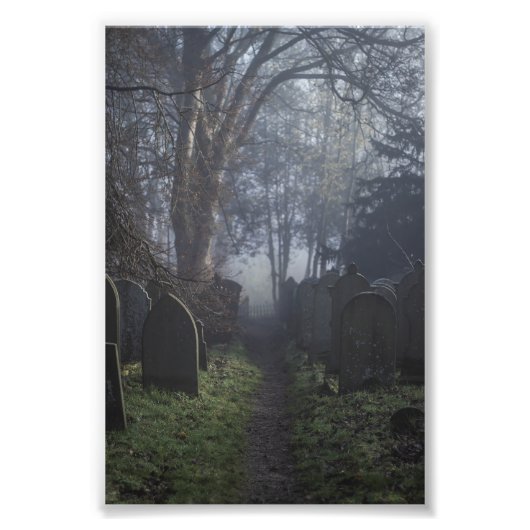 Haworth Churchyard in Mist 4x6 Print Fotodruck (Vorne)