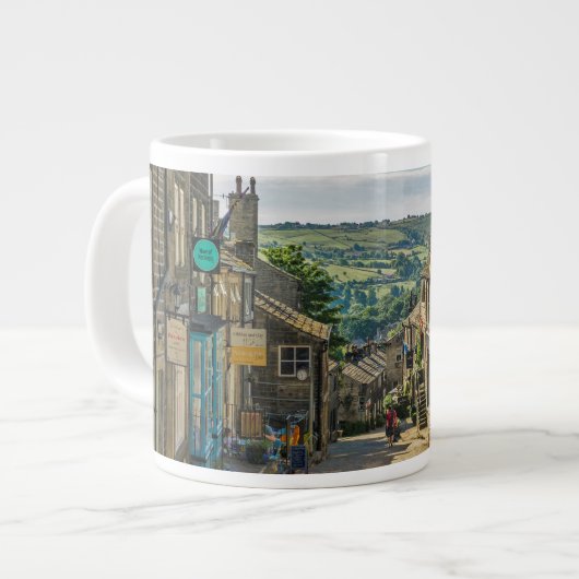 Haworth Yorkshire Dales Landschaftlich Picturesque Jumbo-Tasse (Vorderseite Links)