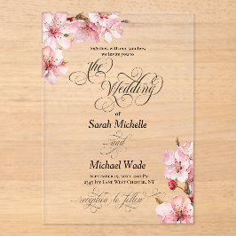Hawthorn Acrylic Calligraphy Wedding Invitation Acryleinladungen