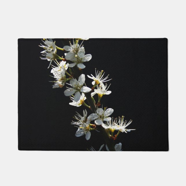 Hawthorn-Blume dmcnm Fußmatte (Vorderseite)