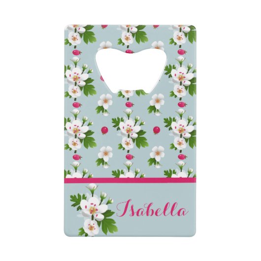 Hawthorn-Blume Geldbeutel Flaschenöffner (Vorderseite)