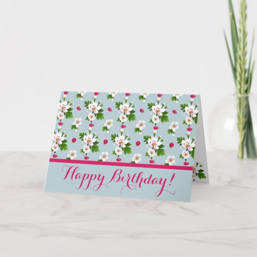 Hawthorn-Blume Karte (Vorderseite)