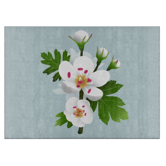 Hawthorn-Blume Schneidebrett (Vorderseite)