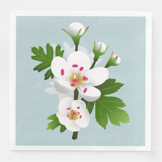 Hawthorn-Blume Serviette (Vorderseite)
