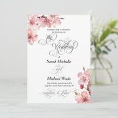 Hawthorn Elegant Calligraphy Wedding Invitation Einladung (Stehend Vorderseite)