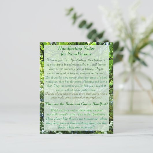 Hawthorn & Oak Handfastprogramm mit Anmerkungen (Stehend Vorderseite)